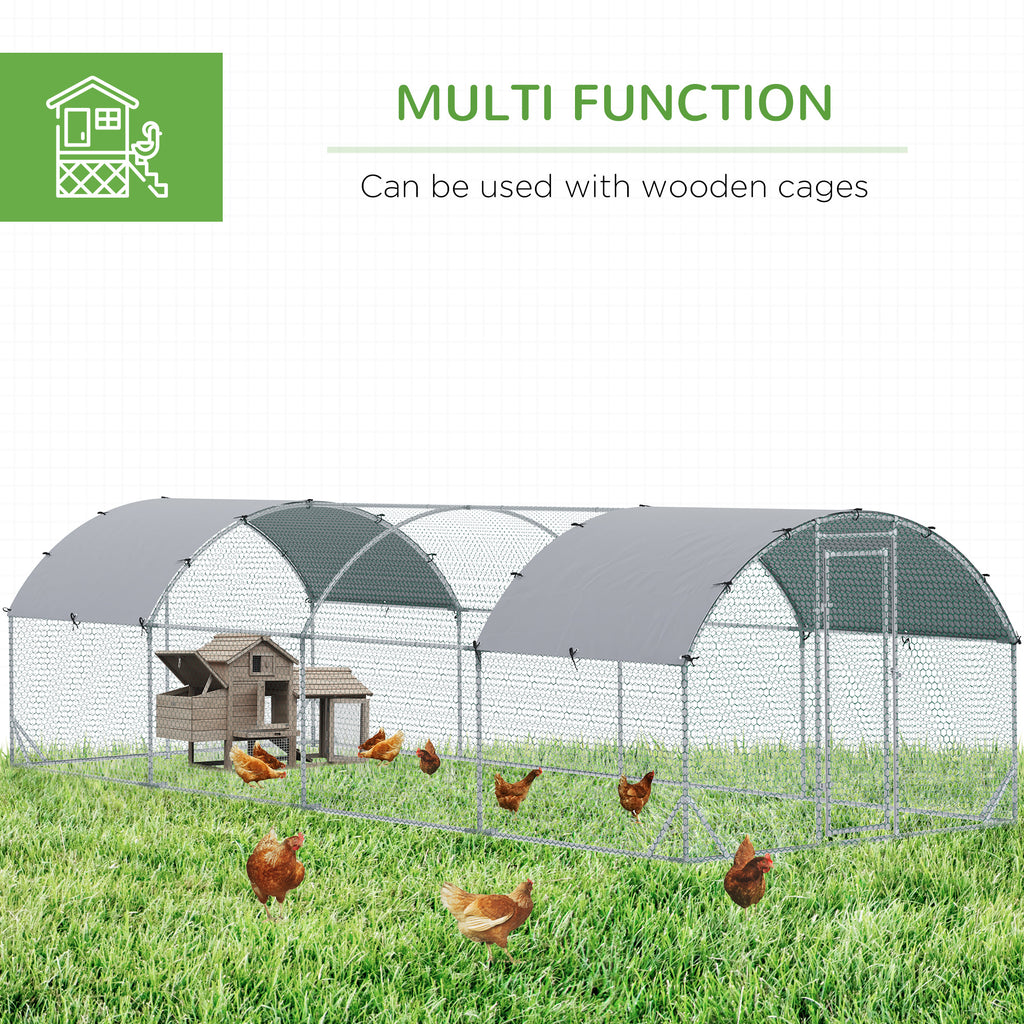 Large Metal Chicken Coop with Waterproof Cover for Outdoor Use – view 9