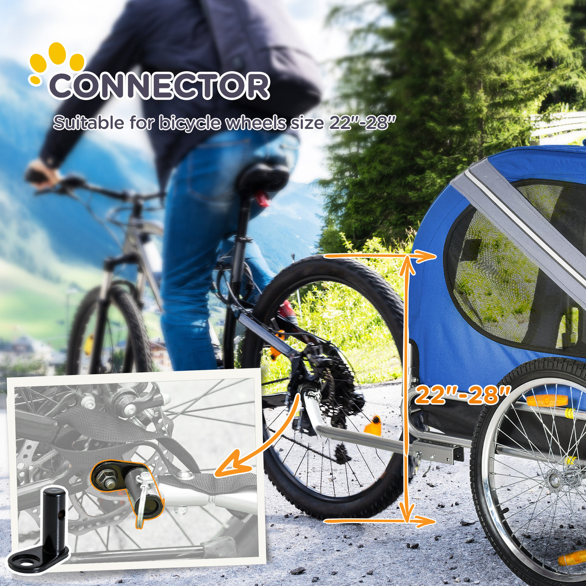 Dog Bike Trailer for Outdoor Adventures with Easy Folding Frame – view 9