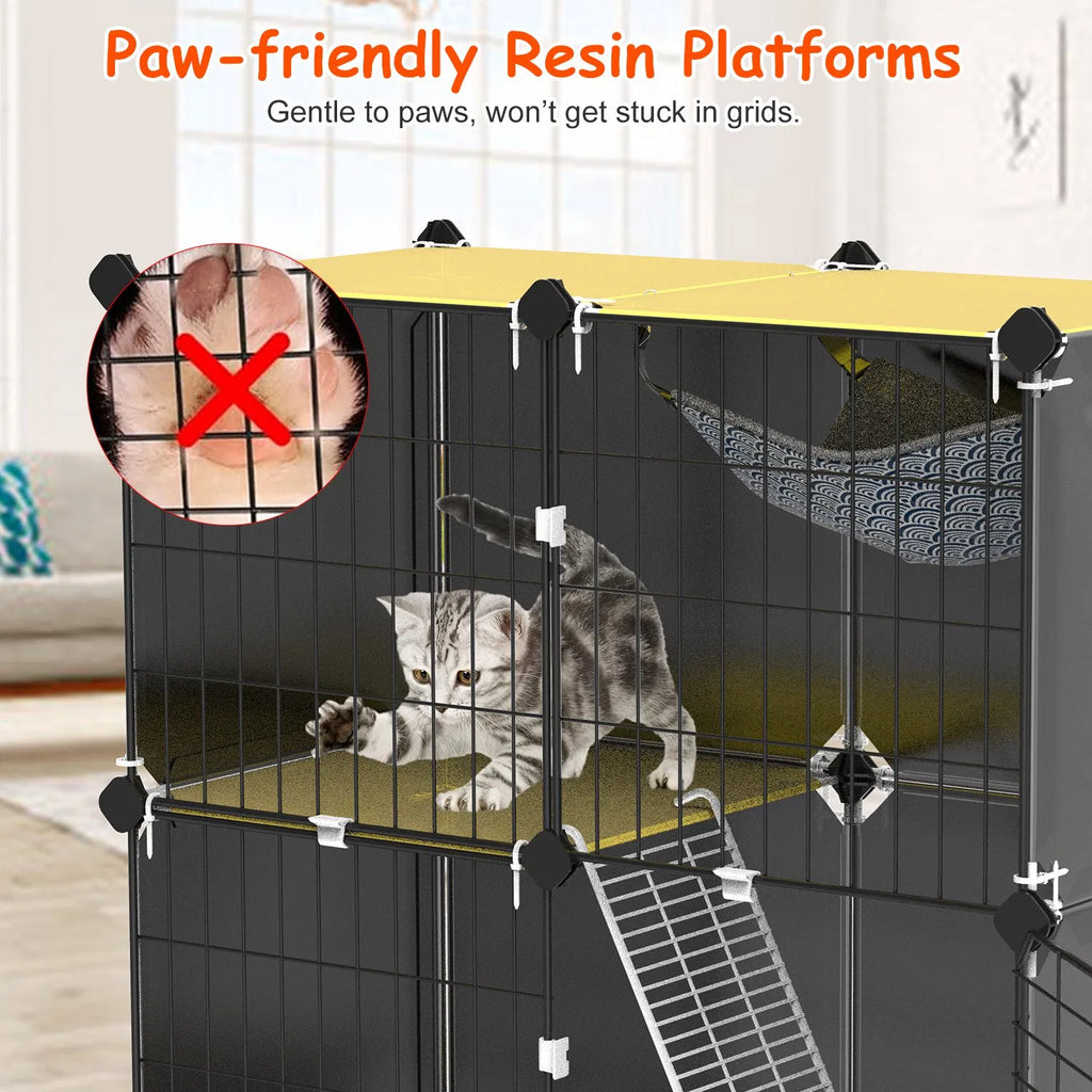 3 Tier Cat Cage with Litter Box and Hammock for Indoor Use – view 8