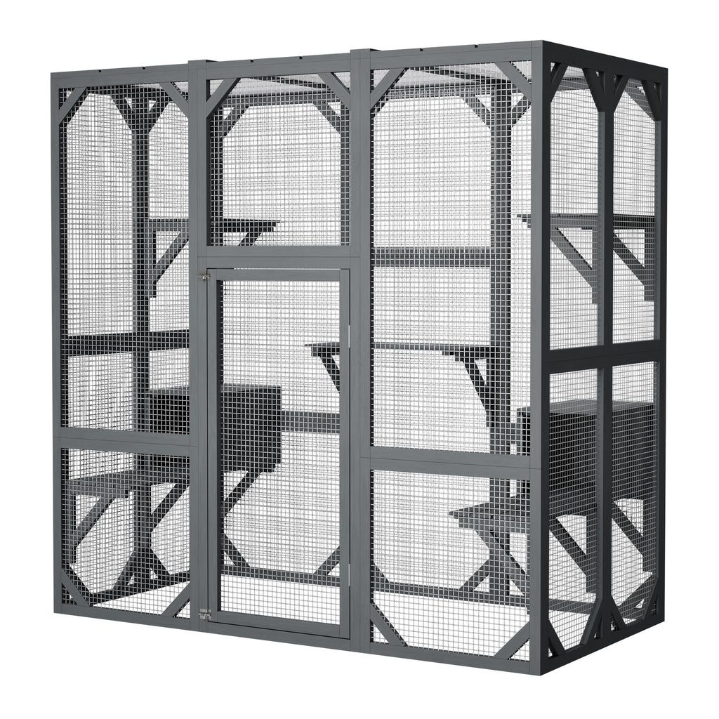 71" Outdoor Cat Enclosure with Waterproof Roof – view 12