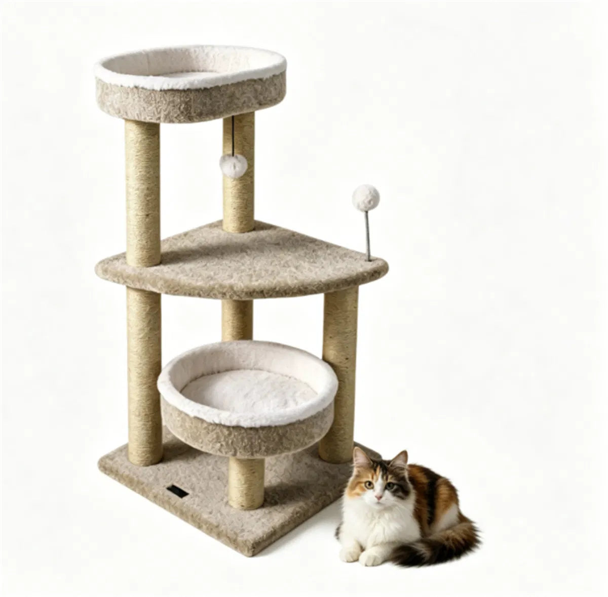 Compact 36" Cat Activity Center with Plush Rest Areas – view 9