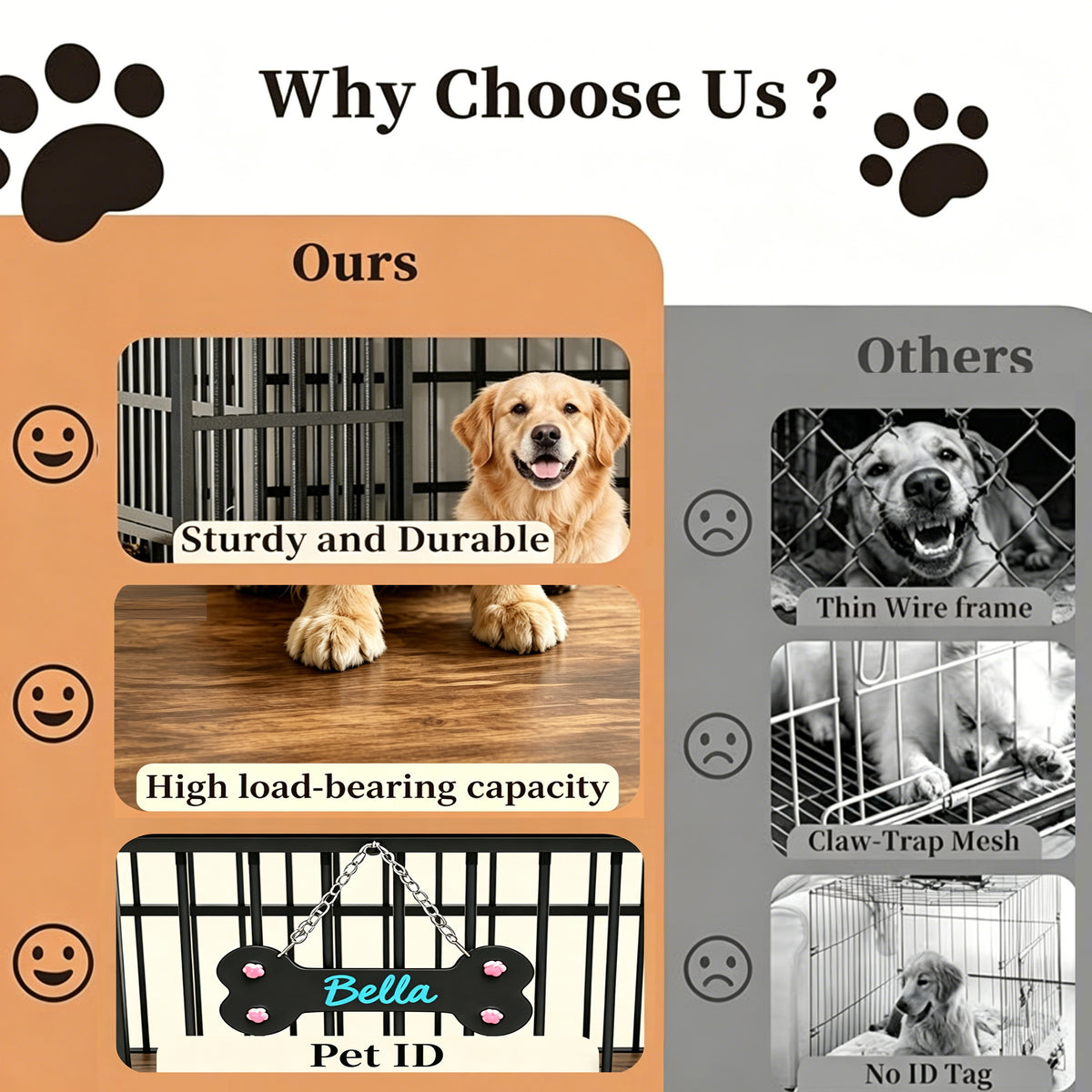 Vintage Wood Grain Dog Cage with Rotating Bowl – view 12