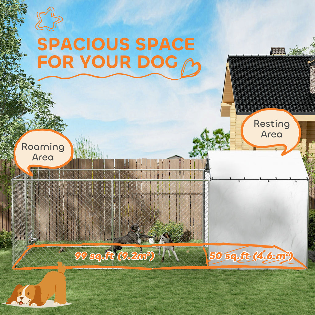 Galvanized Chain Link Large Outdoor Dog Kennel – view 7