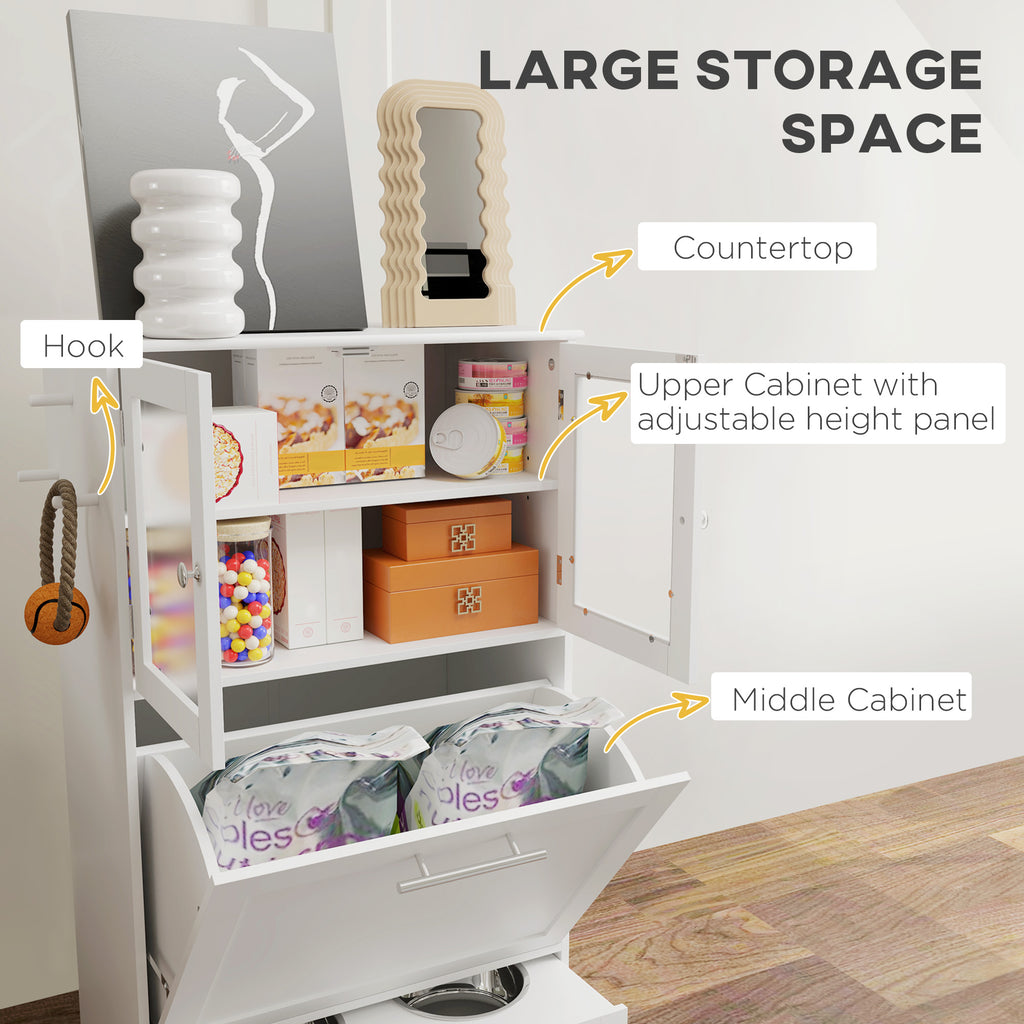 Dog Feeding Station with Storage Cabinets and Bowls – view 9