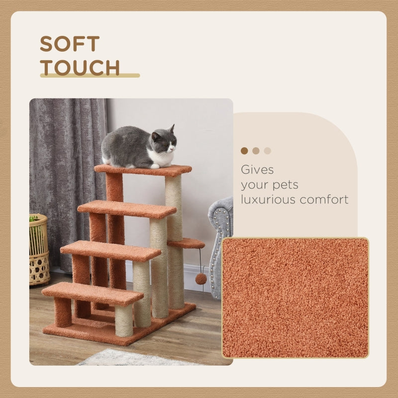 4 Levels Cat Steps with Scratching Posts for Easy Access – view 9