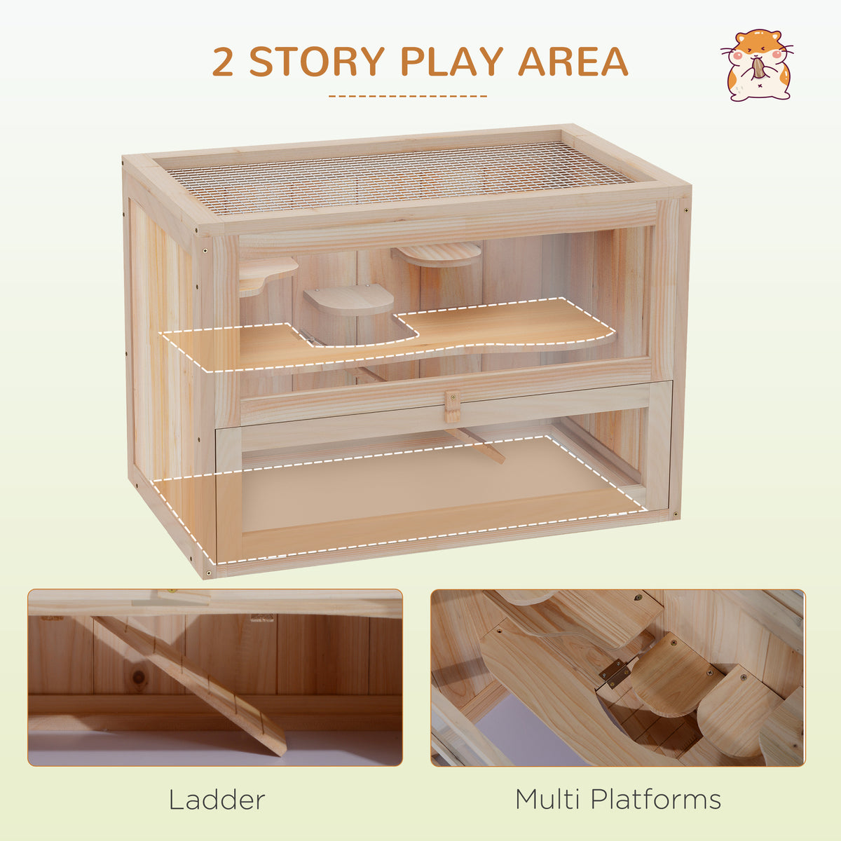 2-Level Hamster Cage for Small Animals with Openable Top – view 8