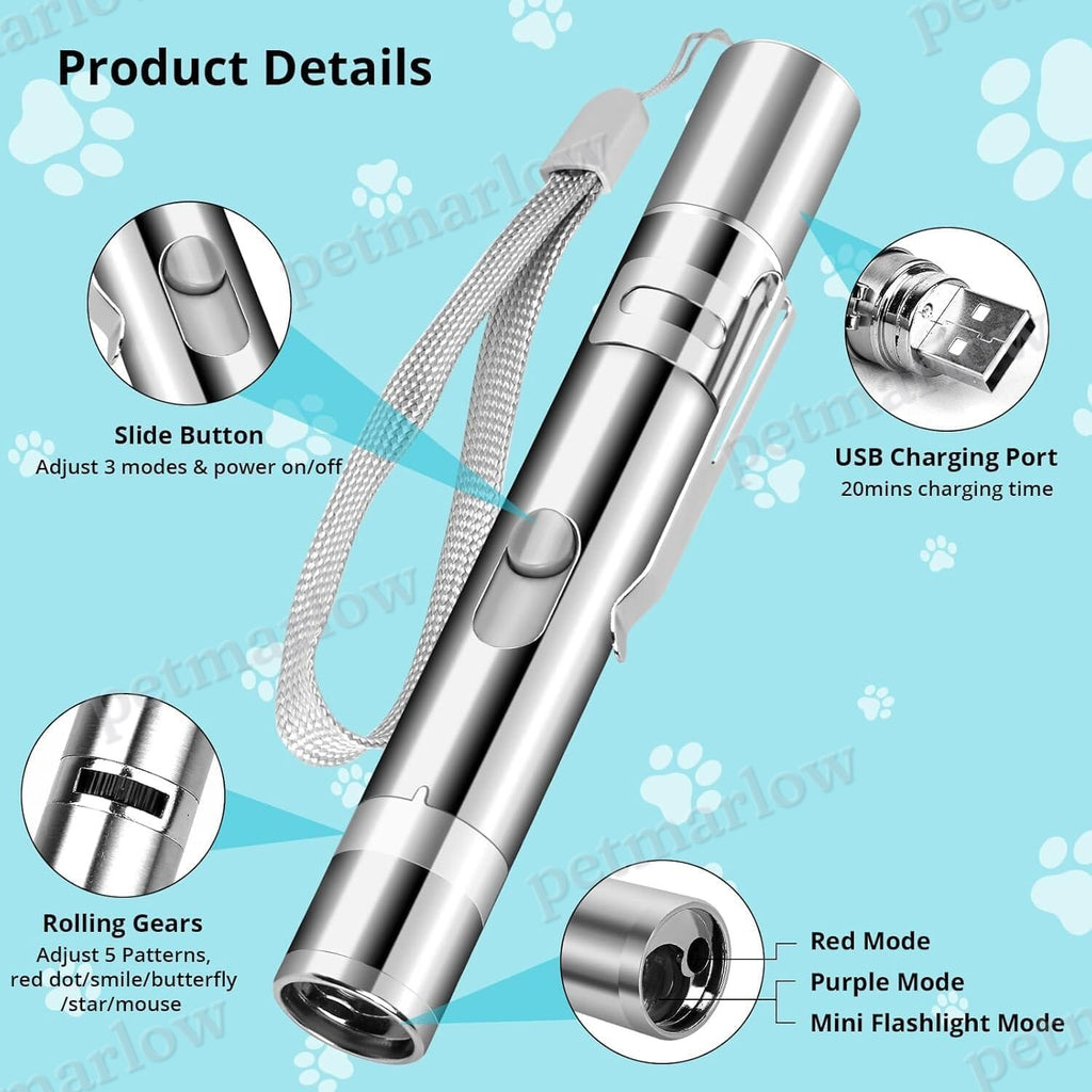 7-in-1 USB Cat Laser Toy – Rechargeable Interactive Pet Teaser – view 2