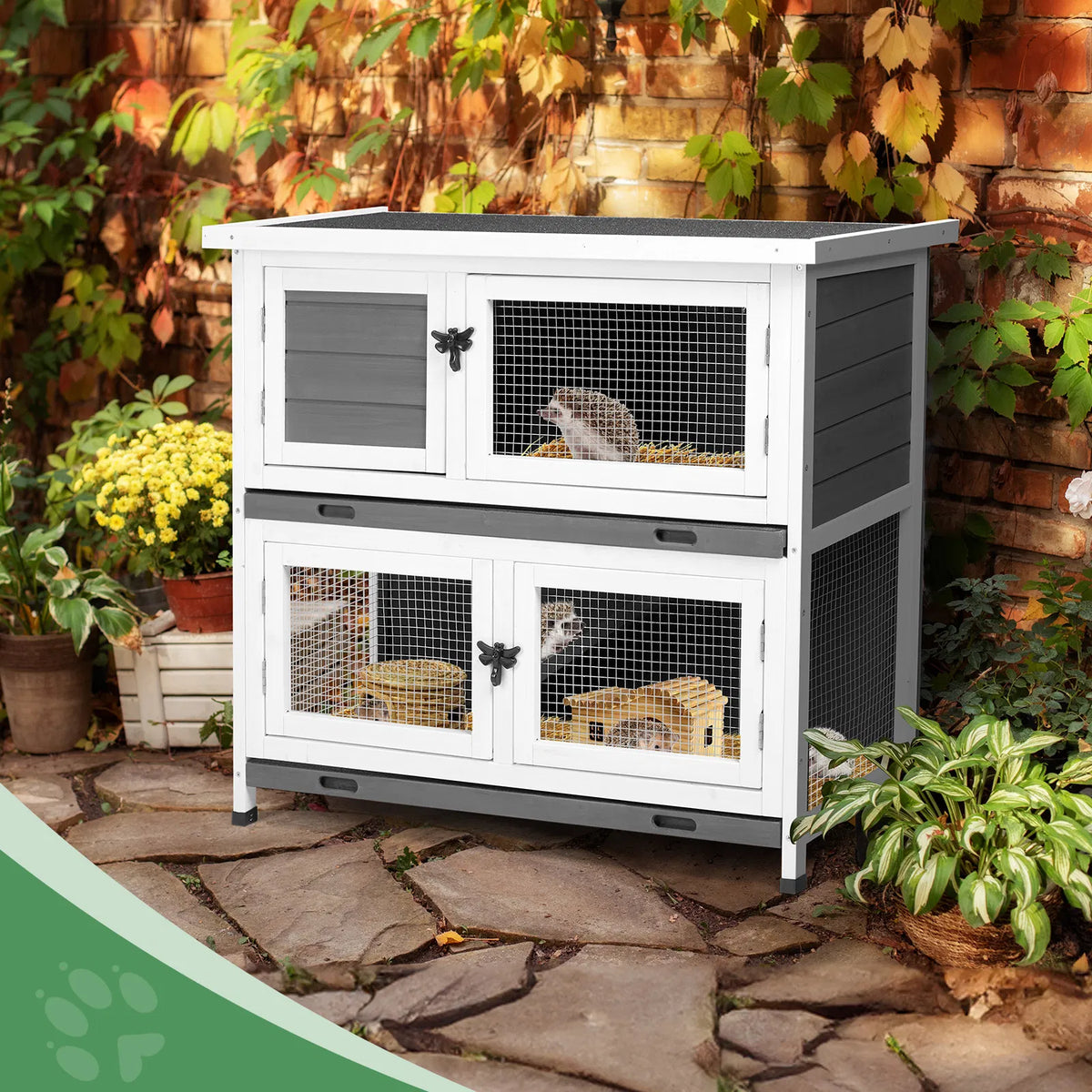 2 Story Solid Wood Rabbit Hutch for Small Animals – view 10