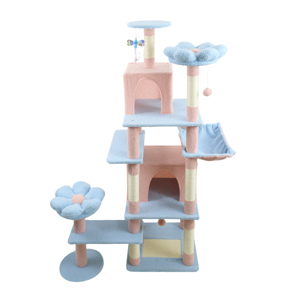 71 Inch Flower Cat Tree With Large Condo