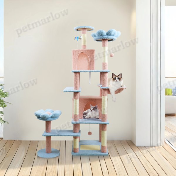 71 Inch Flower Cat Tree With Large Condo – view 3