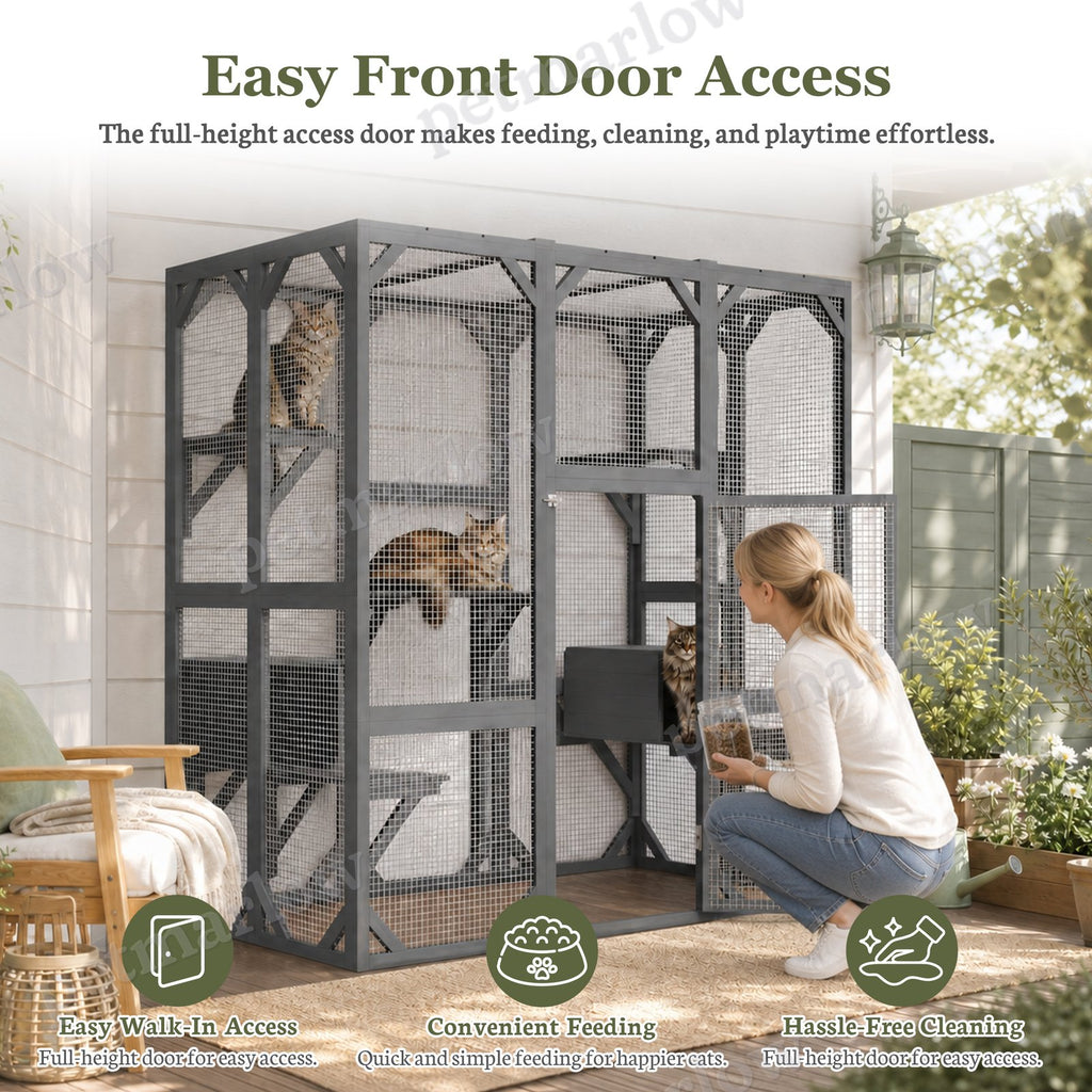 71" Outdoor Cat Enclosure with Waterproof Roof – view 2