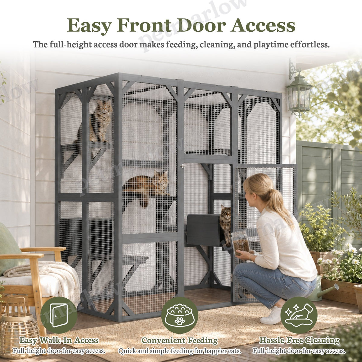 71" Outdoor Cat Enclosure with Waterproof Roof – view 2