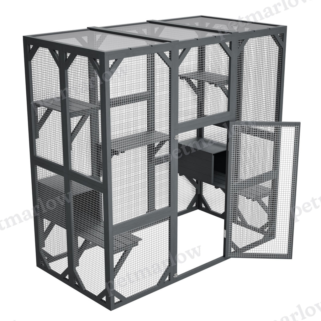 71" Outdoor Cat Enclosure with Waterproof Roof – view 3