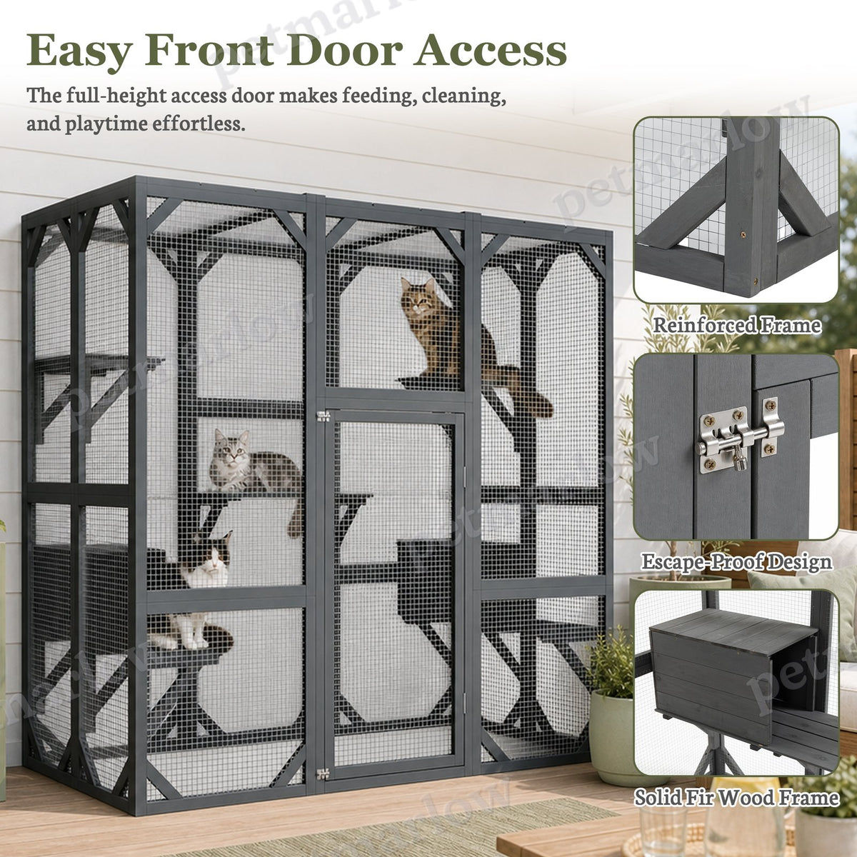 71" Outdoor Cat Enclosure with Waterproof Roof – view 4