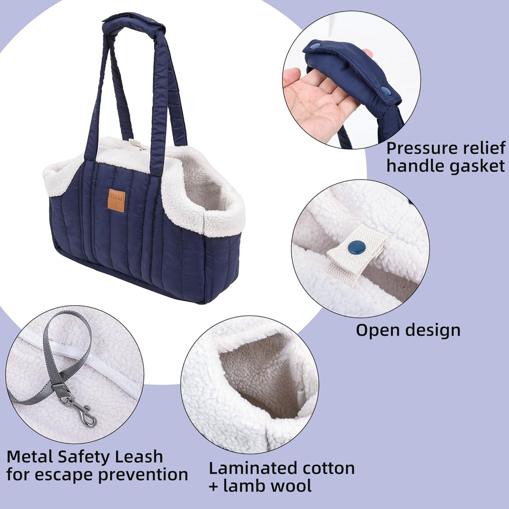 Portable Large Capacity Cat Bag Waterproof Warm Travel Fleece Pet Dog Tote Carrier Purses – view 13