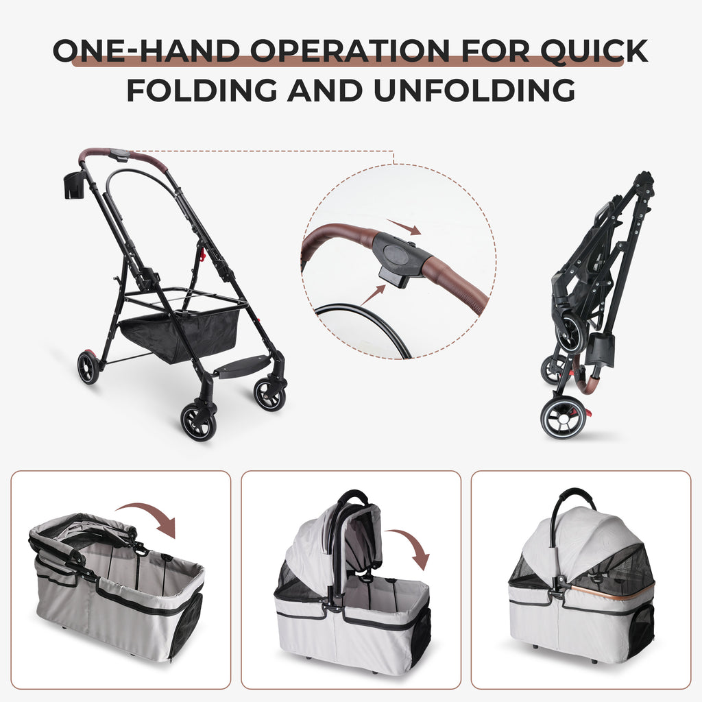 Foldable Pet Stroller For Small Dogs & Cats – view 9