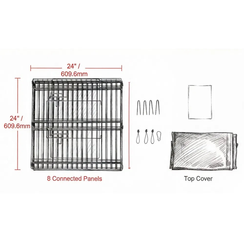 Adjustable Pet Playpen for Outdoor Training – view 7