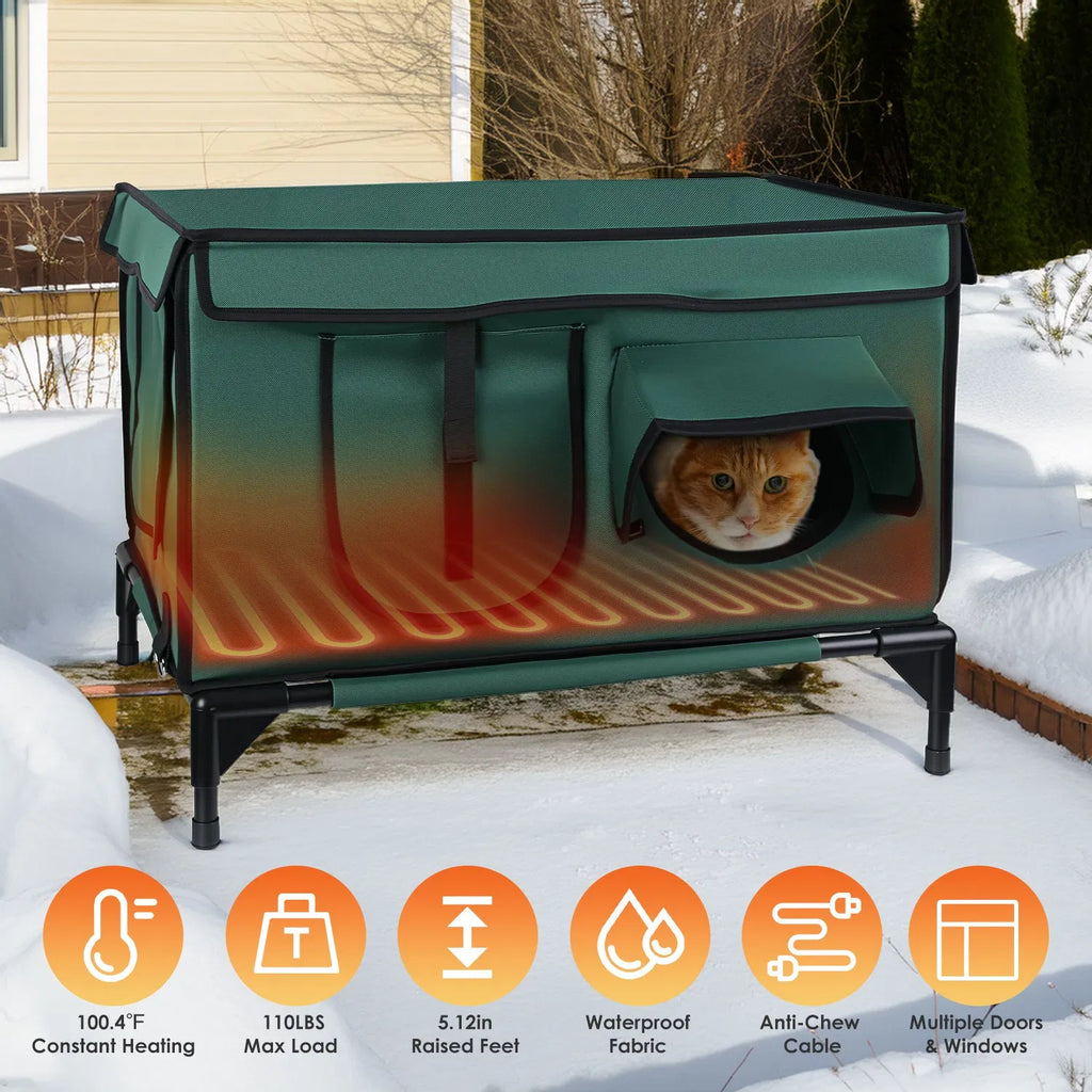 Waterproof Heated Cat House Outdoor Shelter – view 8