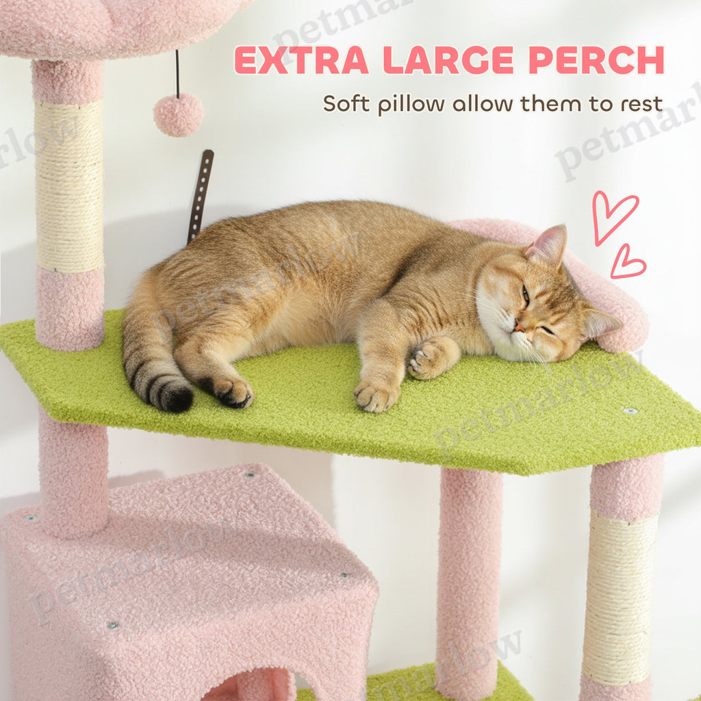 Flower Cat Tree with Scratching Post, Large Cat Tower – view 3