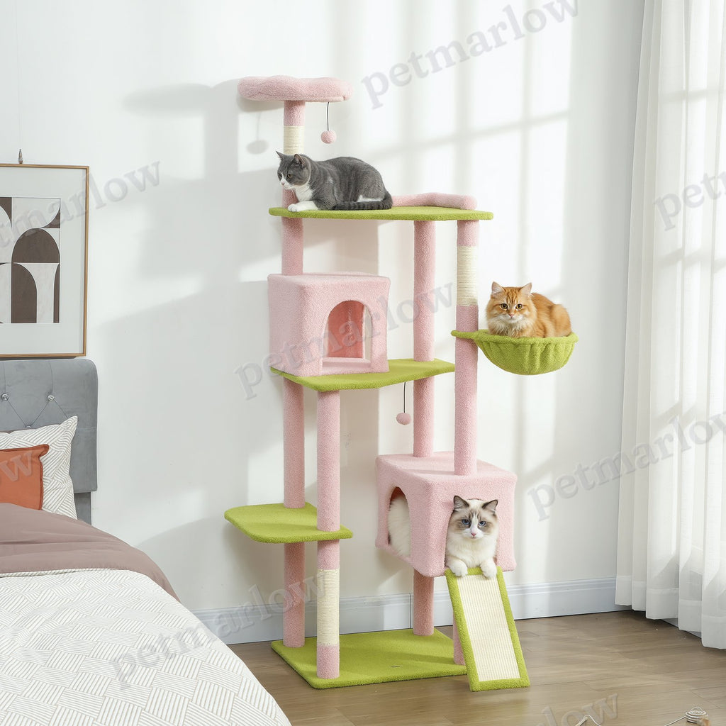 Flower Cat Tree with Scratching Post, Large Cat Tower – view 4