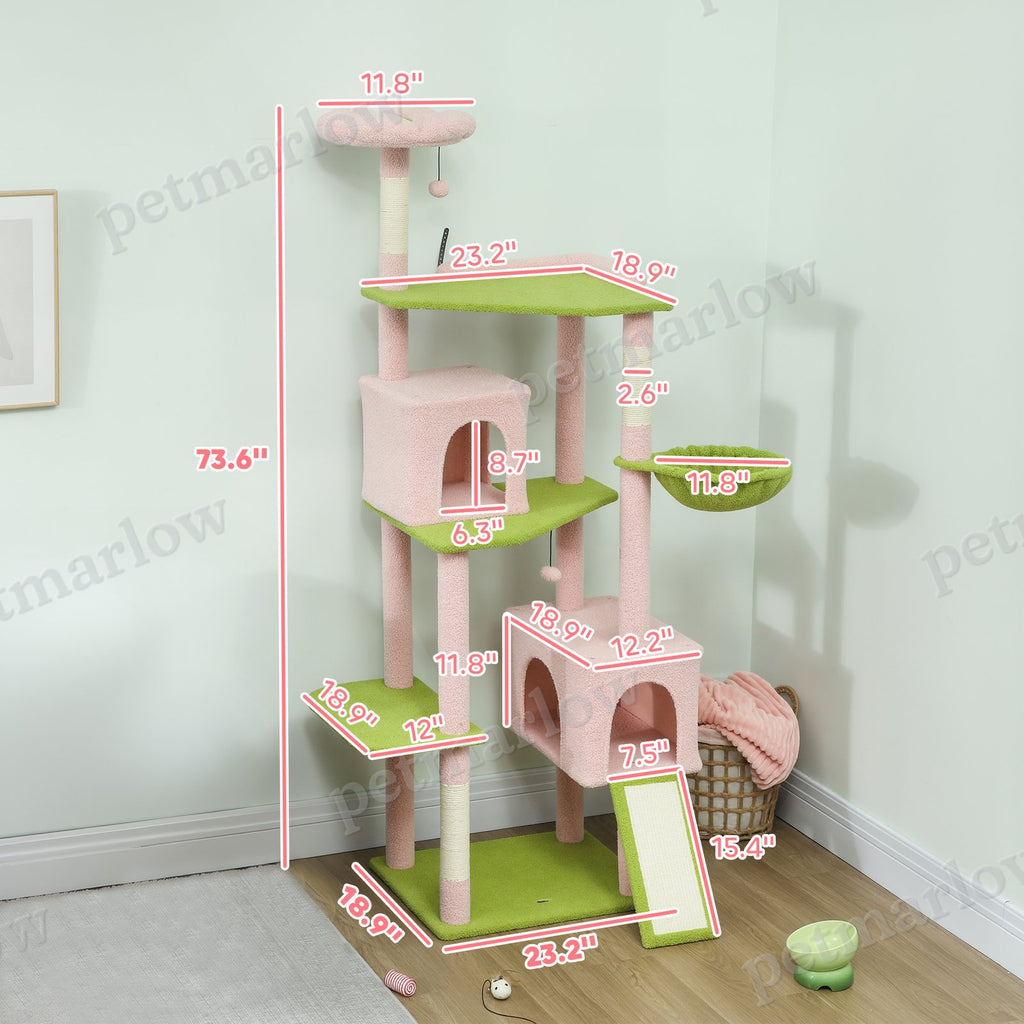 Flower Cat Tree with Scratching Post, Large Cat Tower – view 5