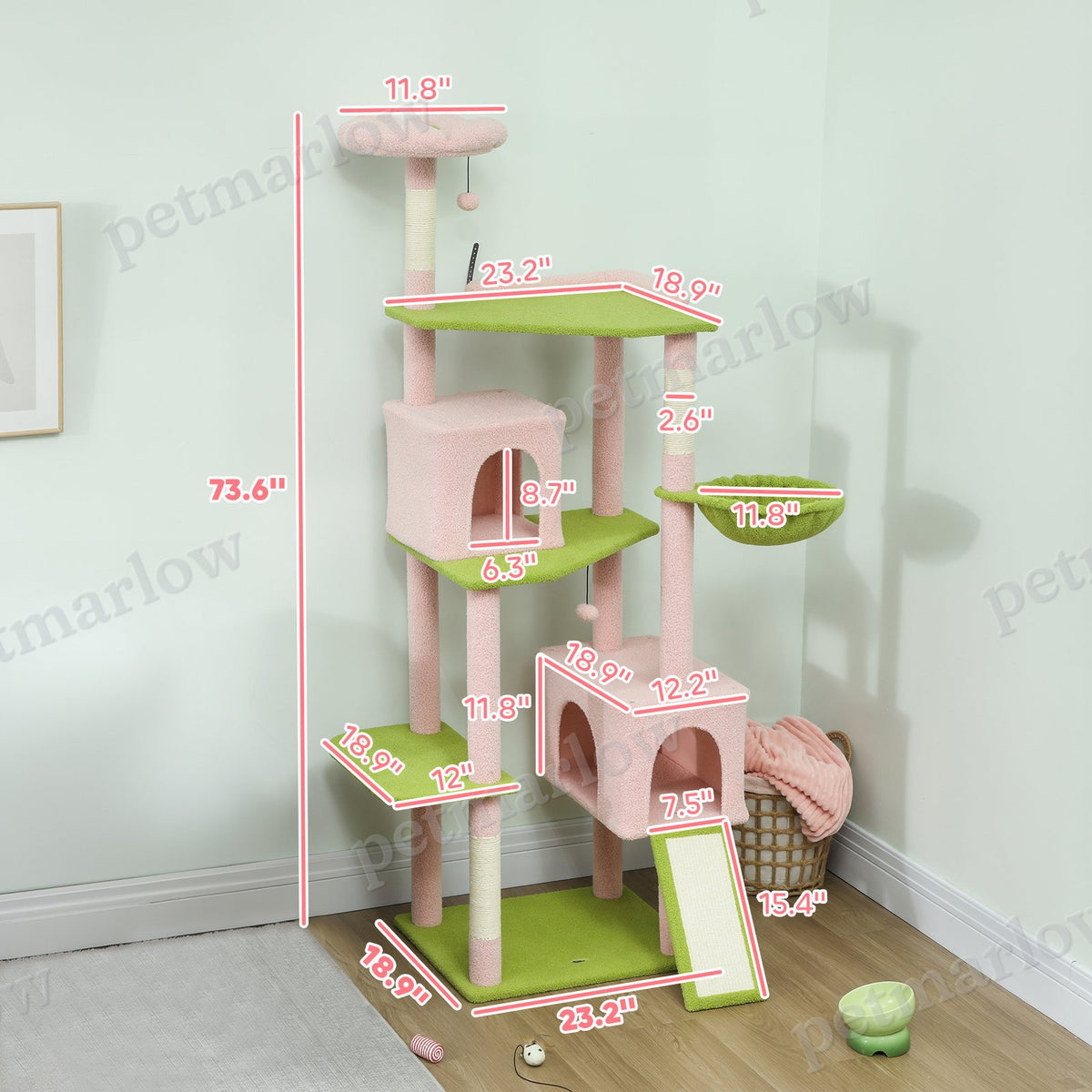 Flower Cat Tree with Scratching Post, Large Cat Tower – view 5