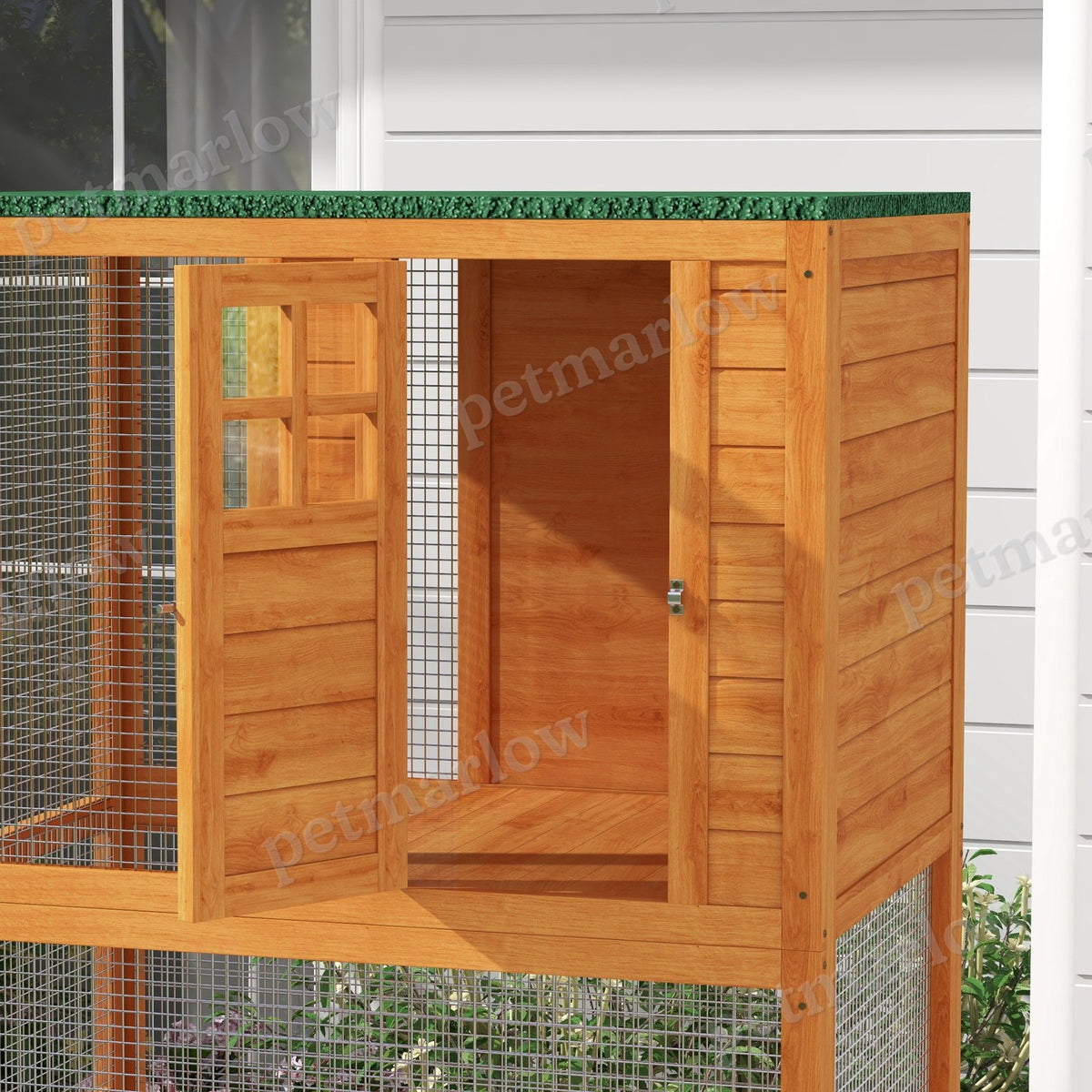 74" Wooden Outdoor Cat House Catio Outdoor Cat Enclosure, Orange – view 5