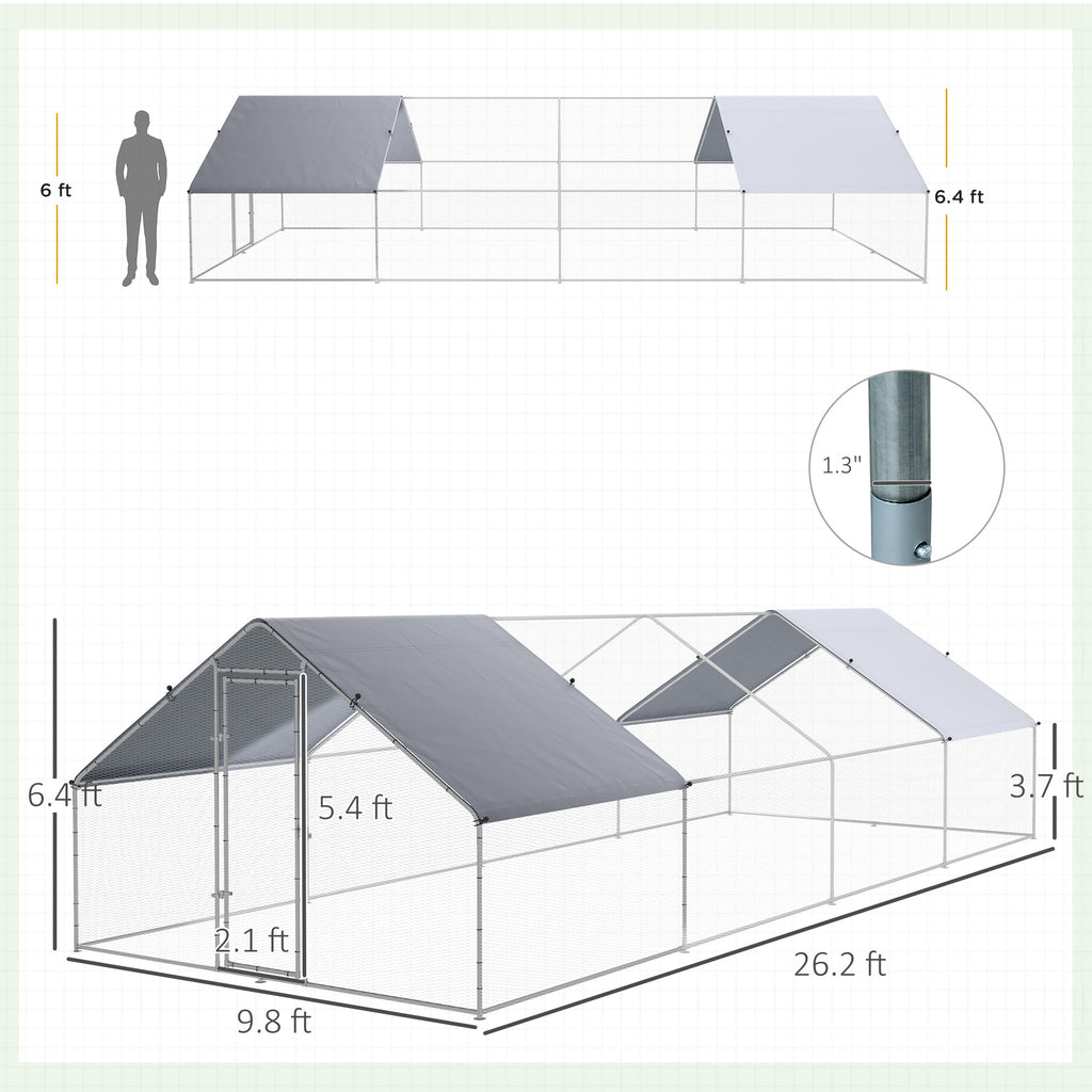 Large Metal Chicken Coop with Waterproof Cover – view 7