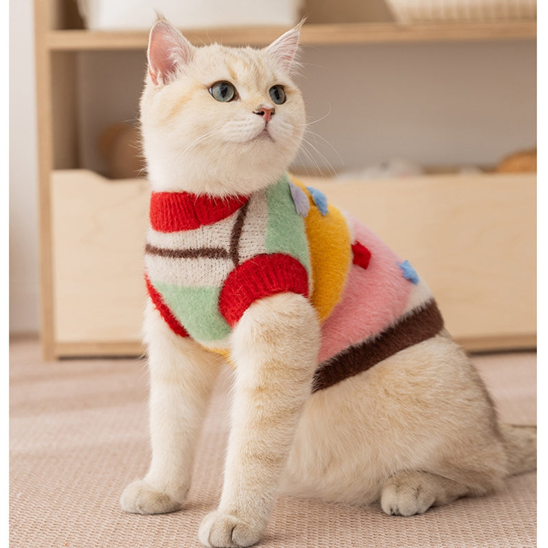Rainbow Striped Pet Sweater – view 8