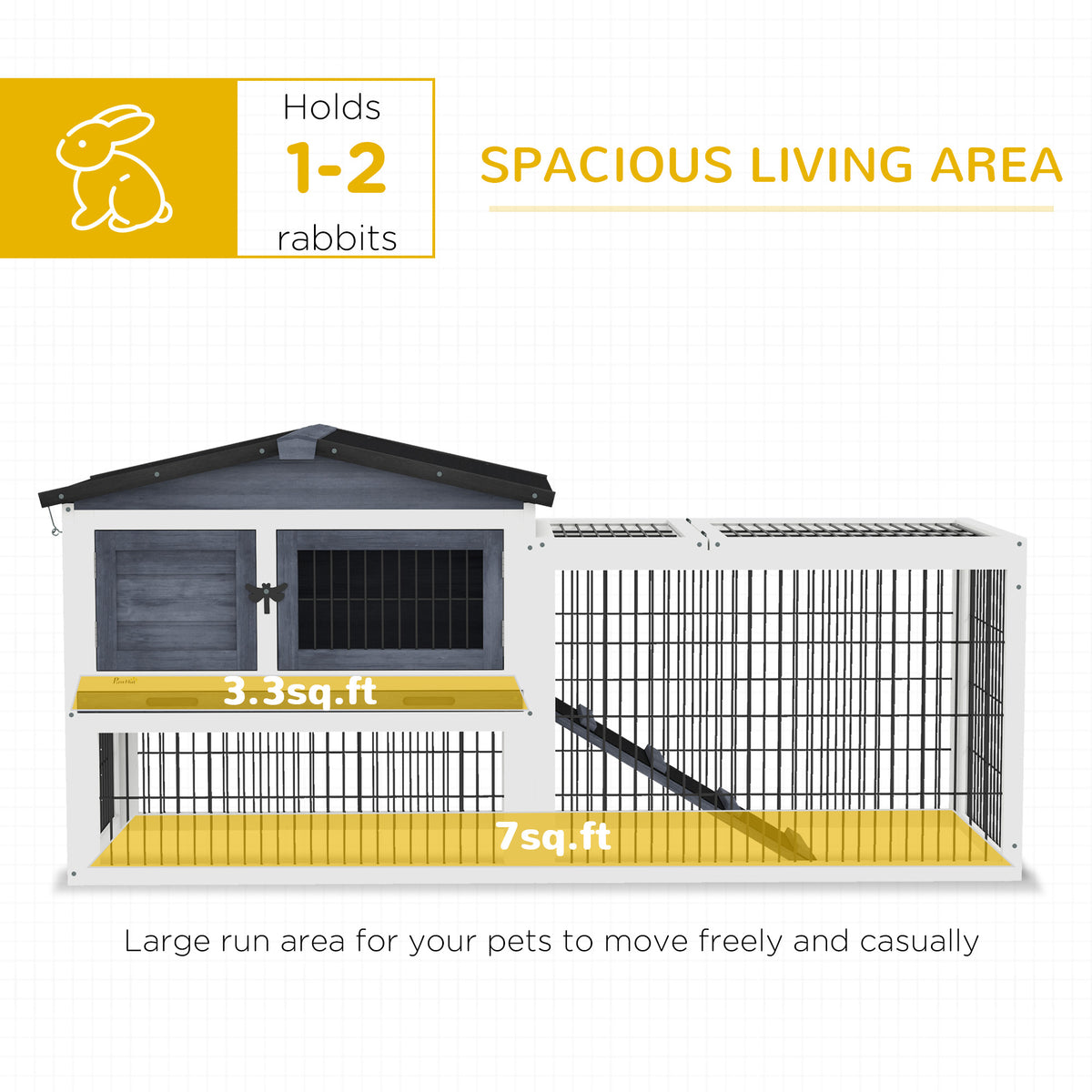 Outdoor Rabbit Hutch with Openable Top for Small Animals – view 8