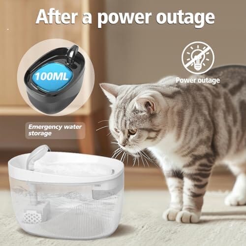 74oz/2.2L Cat Water Fountain, Automatic Indoor Pet Fountain Cat Water Dispenser with Ultra Quiet Pump – view 8