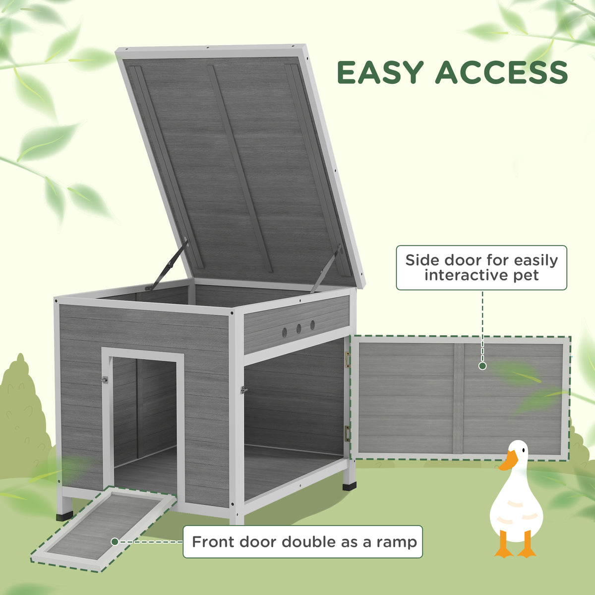 Wooden Duck Coop with Openable Roof and Removable Floor – view 7