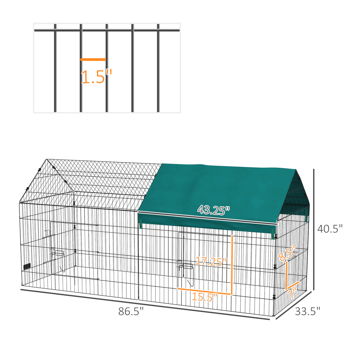 Small Animal Playpen with Roof for Indoor/Outdoor Use – view 8