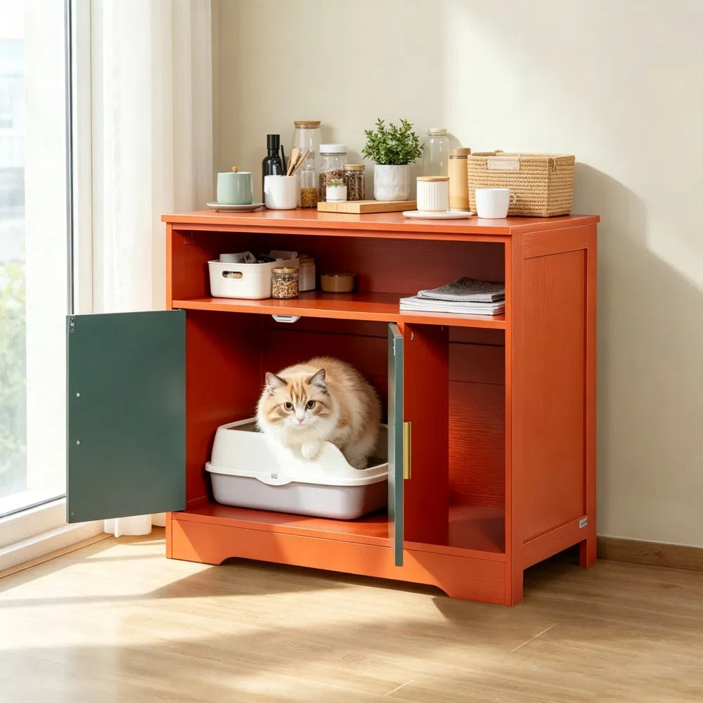 Wooden Cat Box Cabinet for Odor Control – view 7