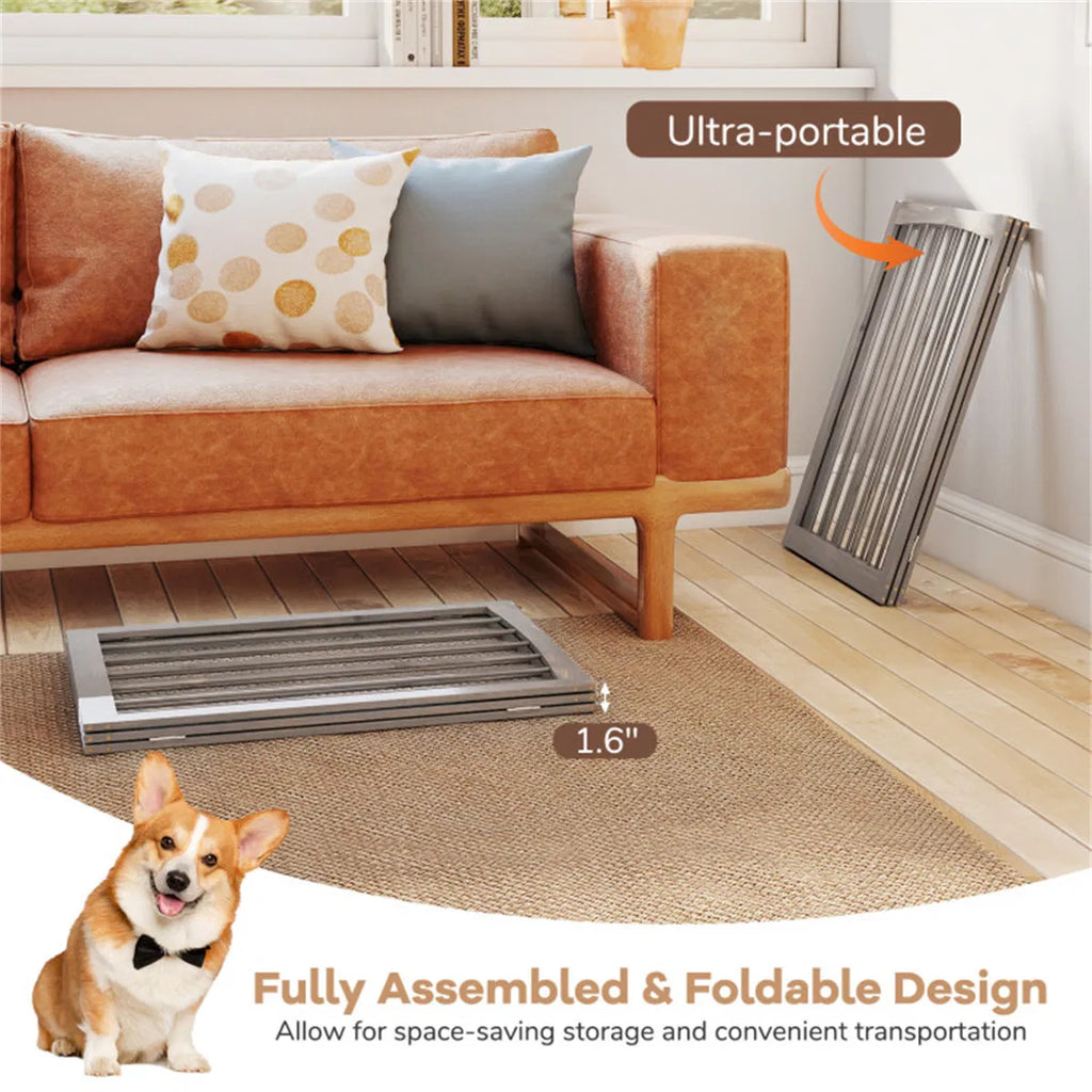 Gray Wooden Pet Fence for Dogs and Cats – view 8