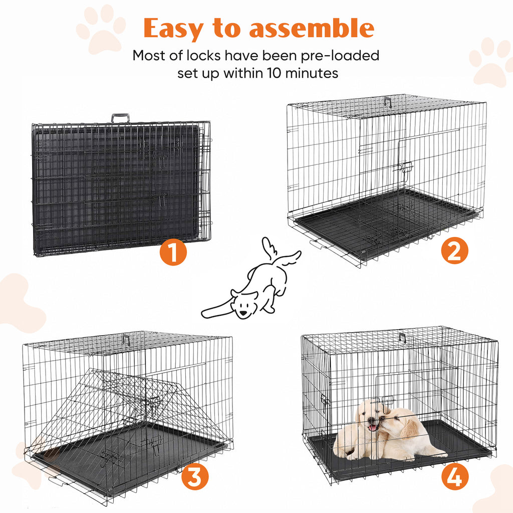 Metal Dog Crate with Two Doors
