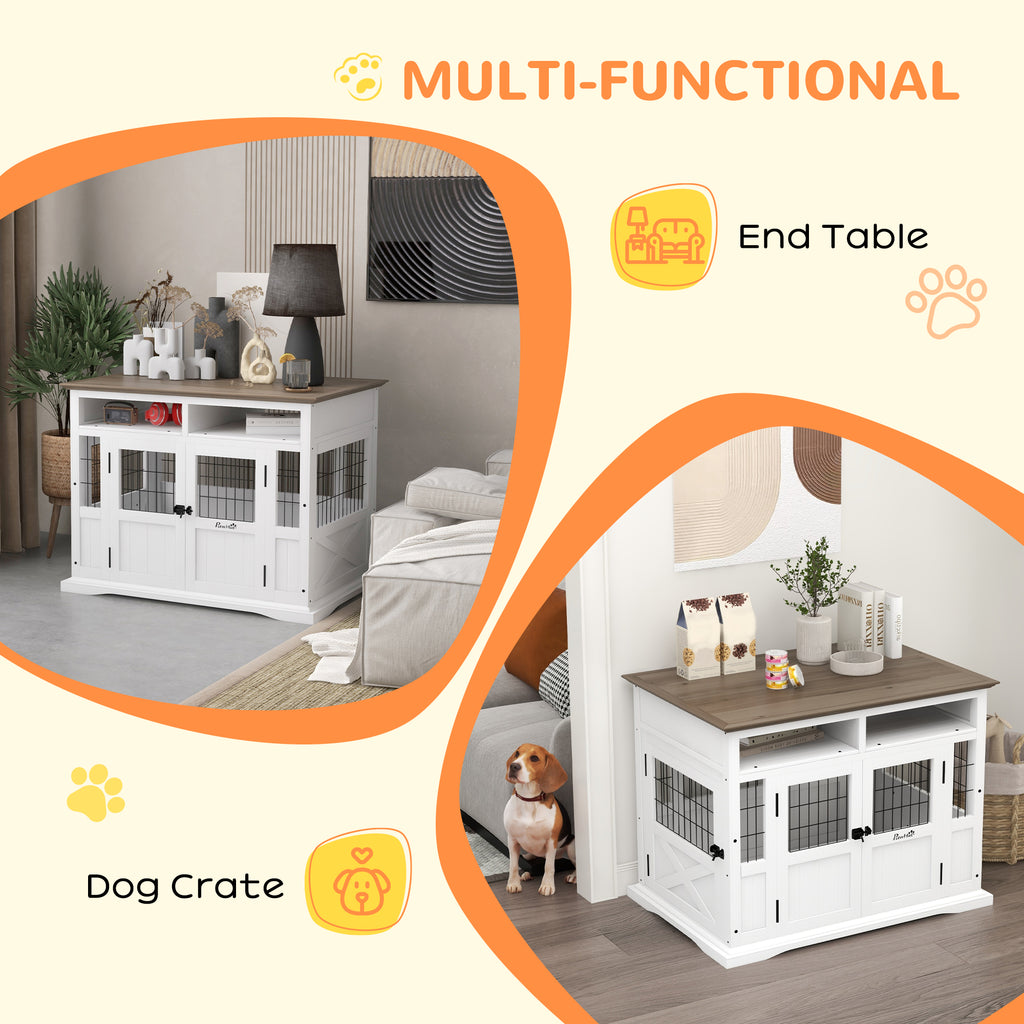 Dog Kennel Furniture Side Table with Storage for Small Dogs – view 9
