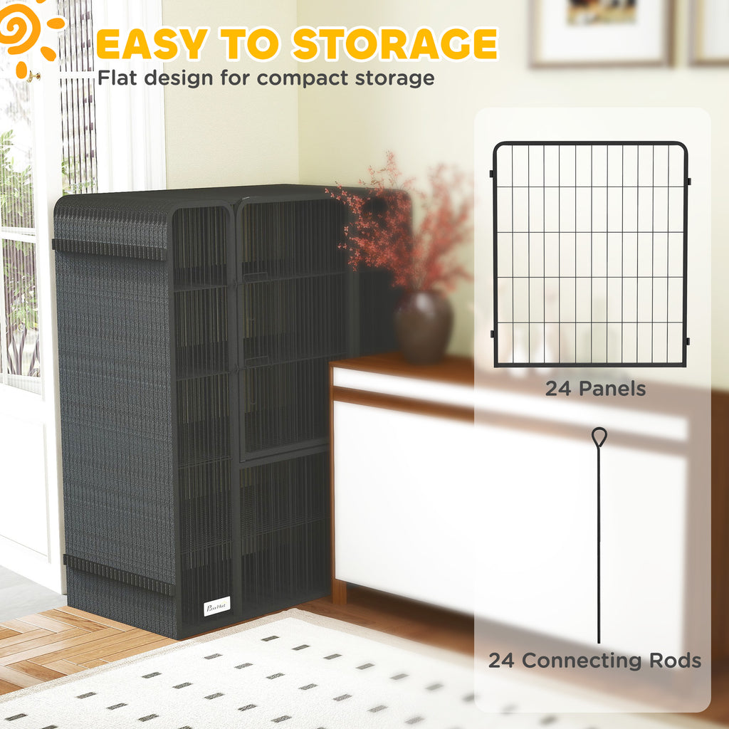 Dog Playpen for Indoor and Outdoor Use with Lockable Doors – view 9