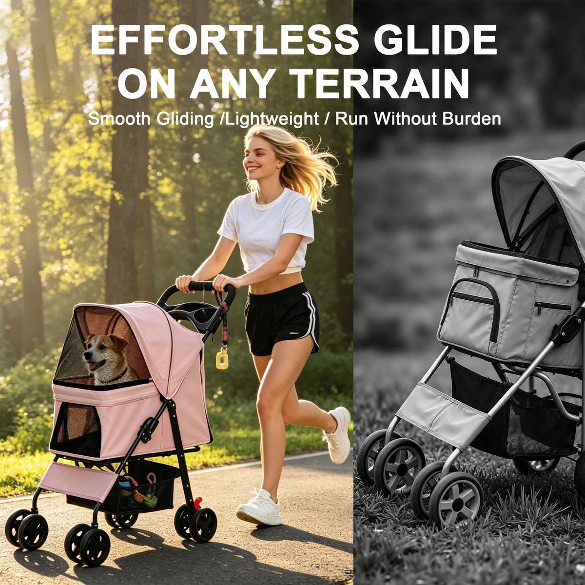 Foldable Pet Stroller for Small Dogs and Cats Under 28 lbs – view 8