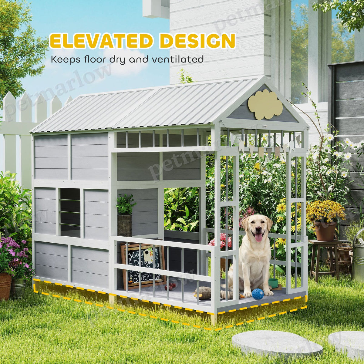 79"L Large Dog House Outdoor with Porch – view 5