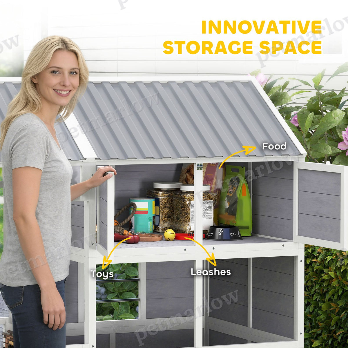 79"L Large Dog House Outdoor with Porch – view 6