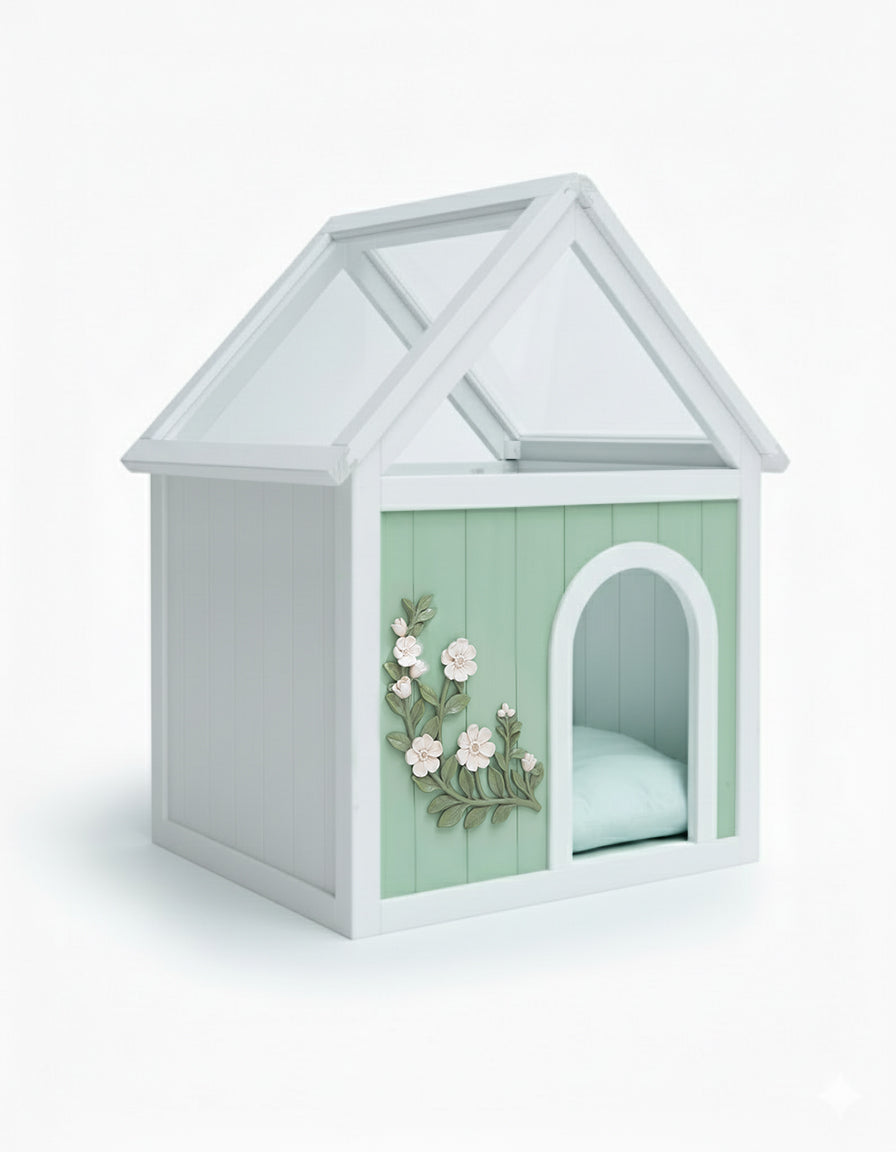 Cedar Indoor Cat House with Acrylic Roof – view 10