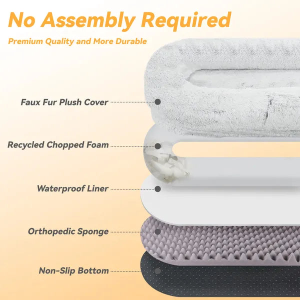 Large Washable Faux Fur Dog Bed for People and Pets – view 11