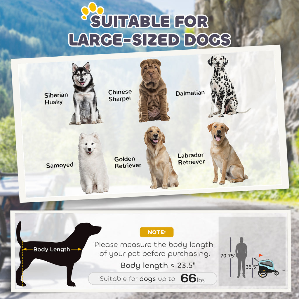 2-in-1 Dog Bike Trailer and Stroller Carrier for Large Dogs