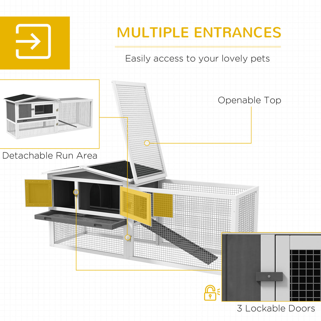 Rabbit Hutch 2-Story Cage for Small Animals with Slide-Out Tray – view 8