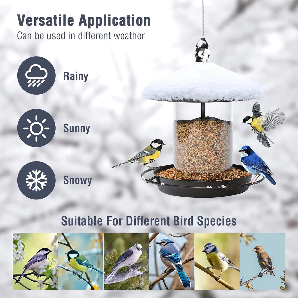 Metal Roof Bird Feeder for Outdoor Wild Birds – view 8