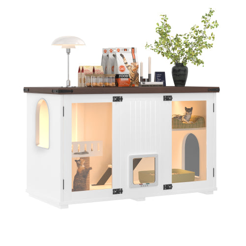 Large Cat Litter Box Enclosure with LED Light – view 8