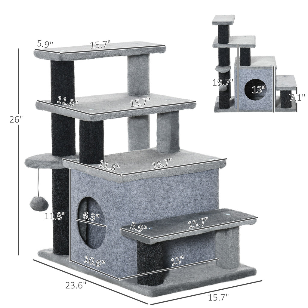 Adjustable Height Cat Stairs with Scratching Post – view 8