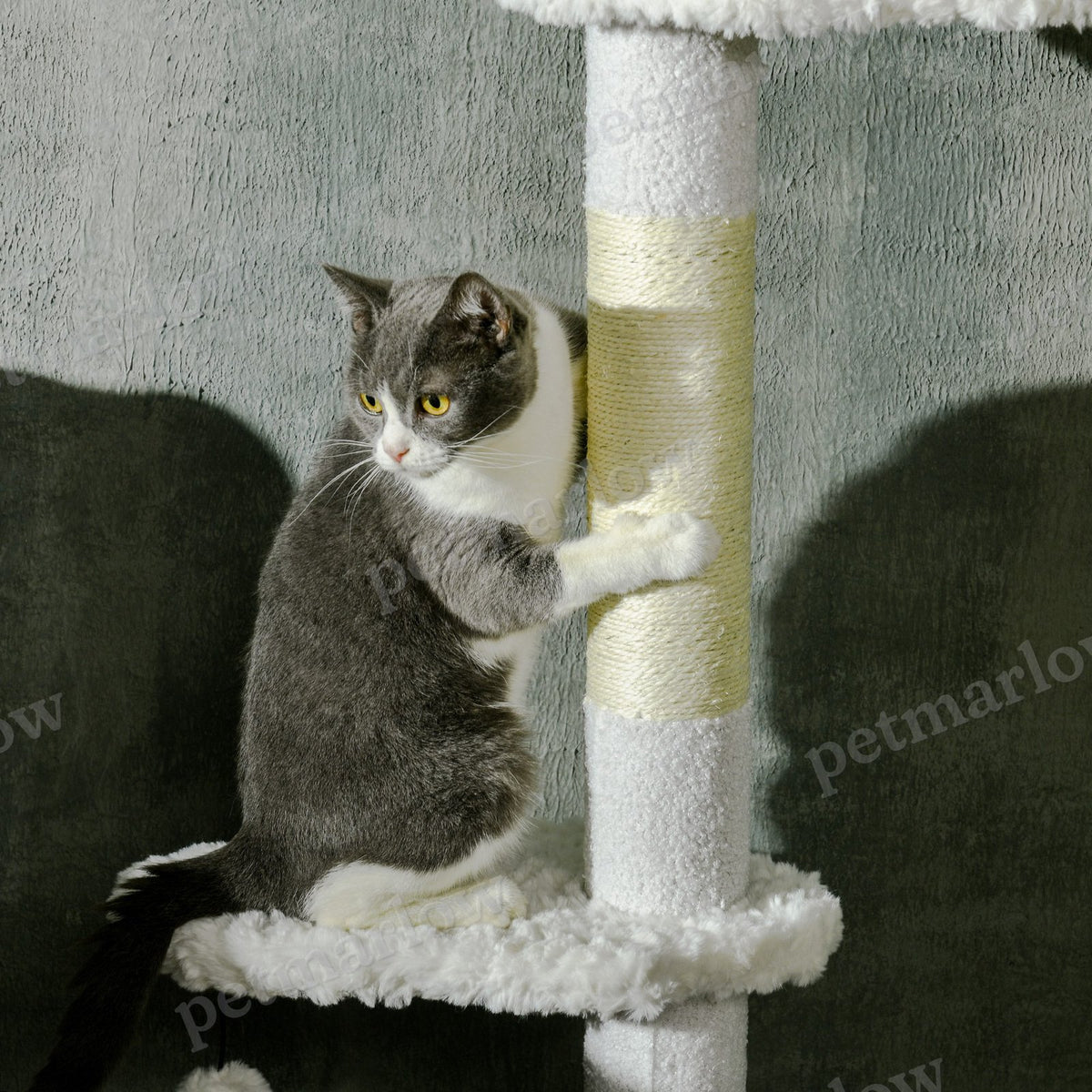 8.4 Floor to Ceiling Cat Tree, Adjustable Height, White – view 4