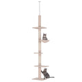 8.5ft Cat Climbing Tree 5-Tier Activity Center – Beige
